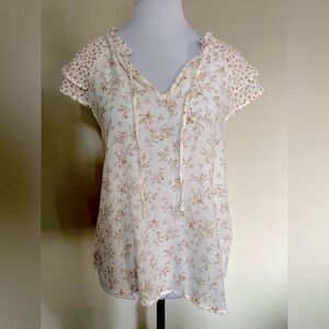 MINE Floral Multicolour Short Sleeve Blouse